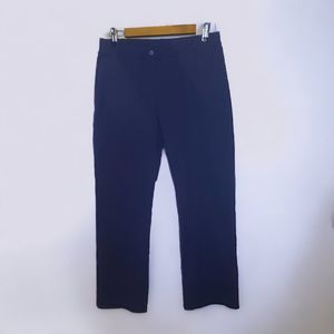 YOGIPACE Size Large Solid Navy Stretch Bootcut Pants with Rear Pockets